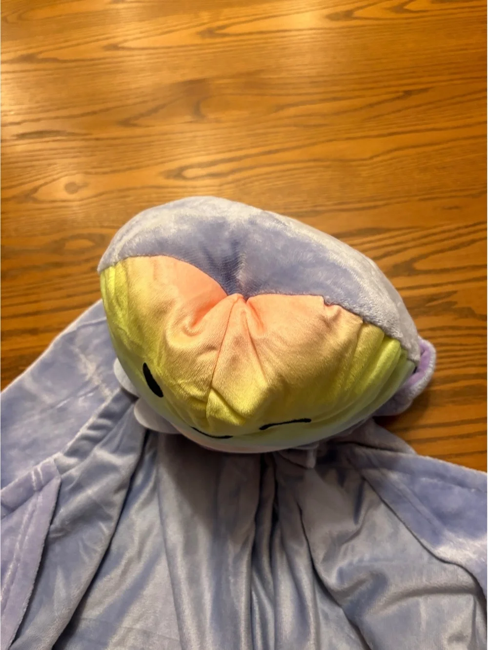 Squishmallows Shark Hooded Throw Blanket Wearable Plush Purple Kids 46x29